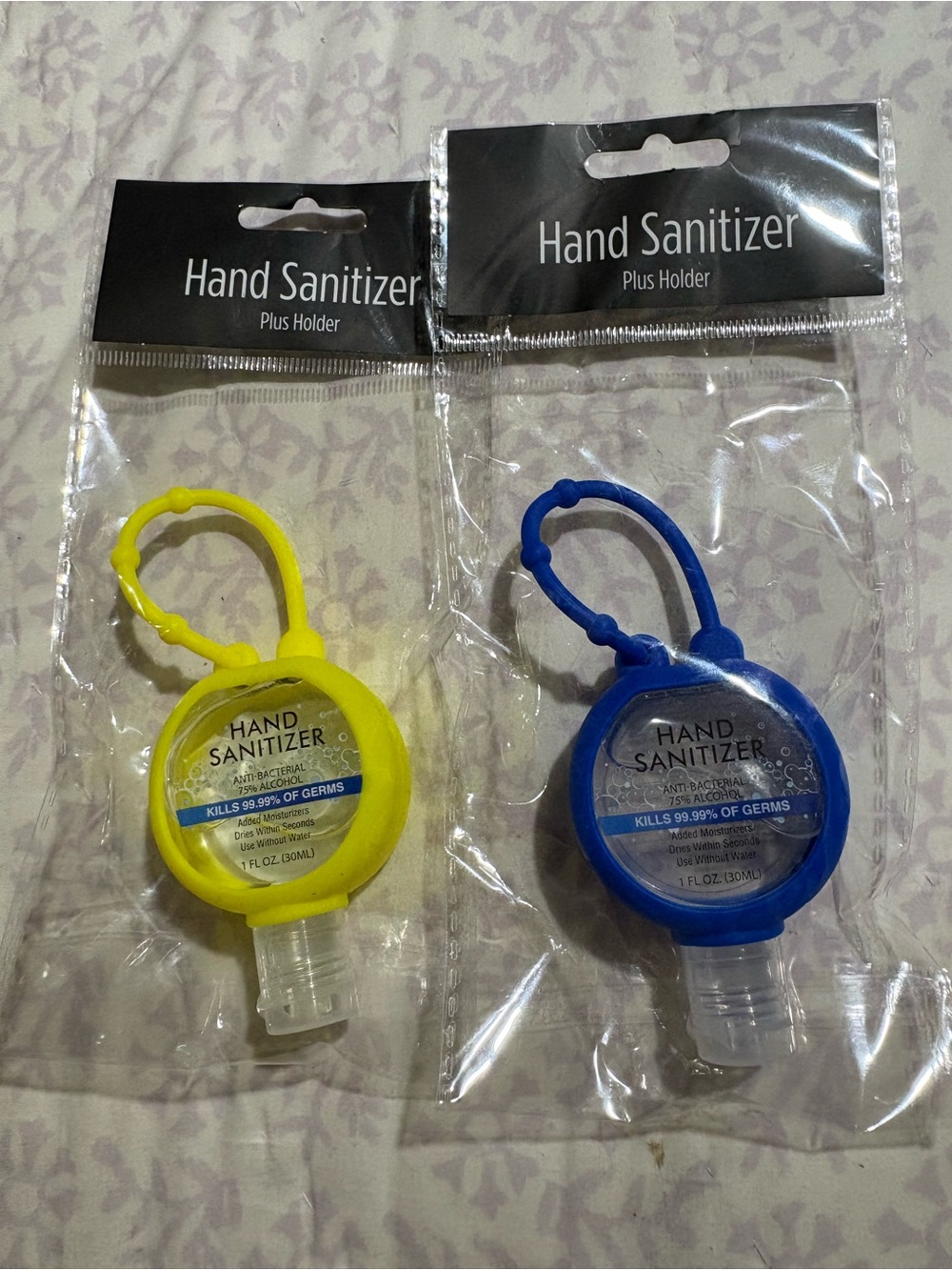 Hand Sanitizer with Silicone Holder - Yellow & Blue - Unbranded